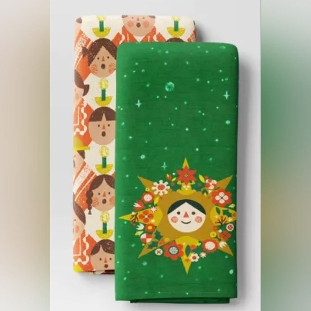 2pc Cecilia Ruiz Christmas Design Kitchen Towel from Wondershop New Item